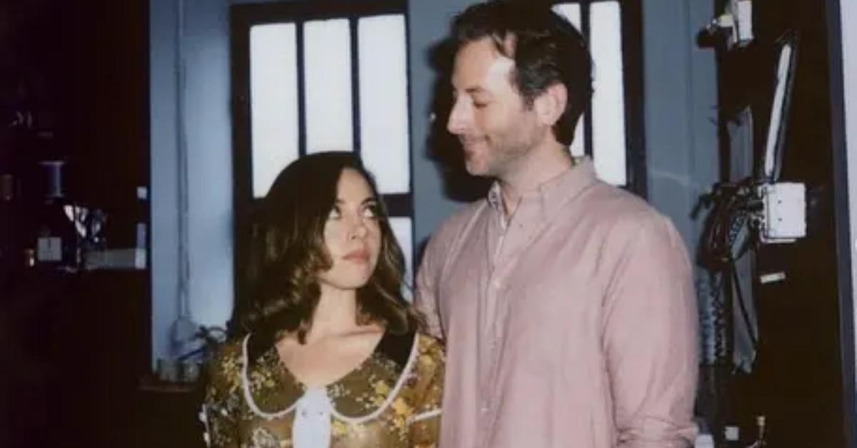 Aubrey Plaza with her husband, Jeff Baena, in 2021.