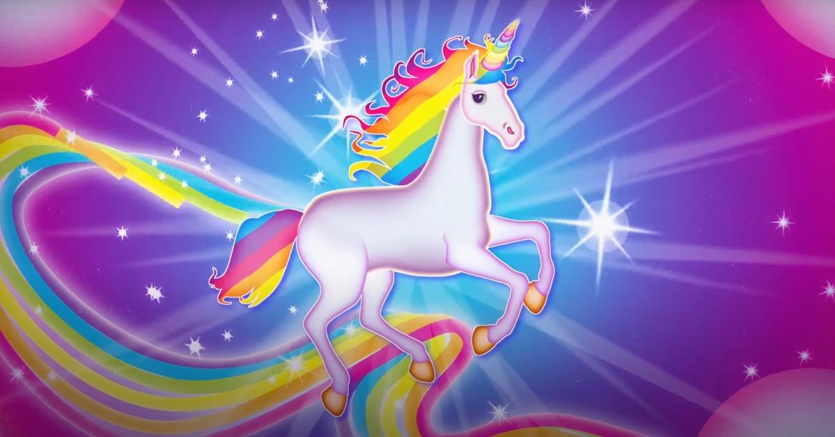 Unicorn done in the style of Lisa Frank