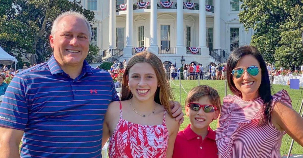 Steve Scalise with his family outside of the White House. 