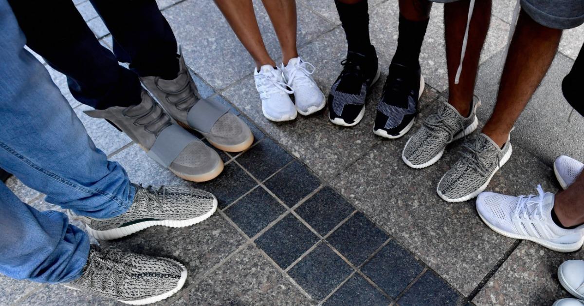 Pairs of Adidas Yeezy shoes