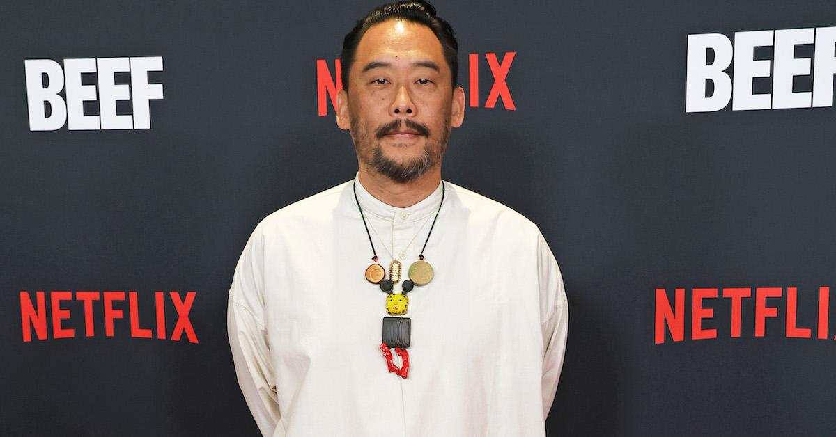 David Choe stands on the red carpet at the 'Beef' premiere in 2023.