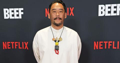 David Choe stands on the red carpet at the 'Beef' premiere in 2023.
