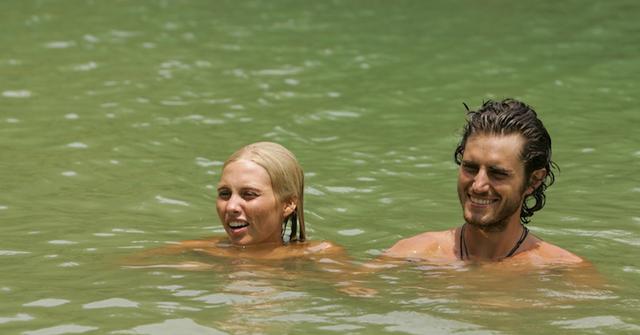 Jaime Dugan and Erik Huffman in 'Survivor: China' in the water