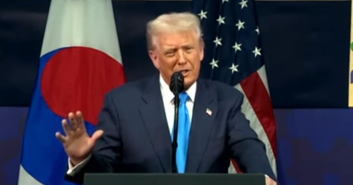 President Donald Trump speaking in Asia