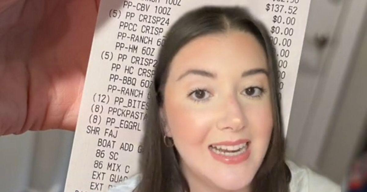 A bride on TikTok sharing her Chili's catering receipt.