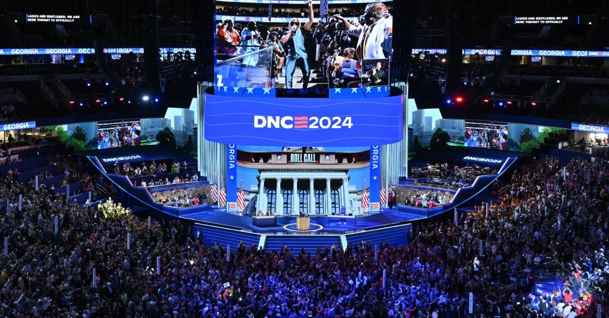 Lil Jon performs during the roll call process at the 2024 DNC.