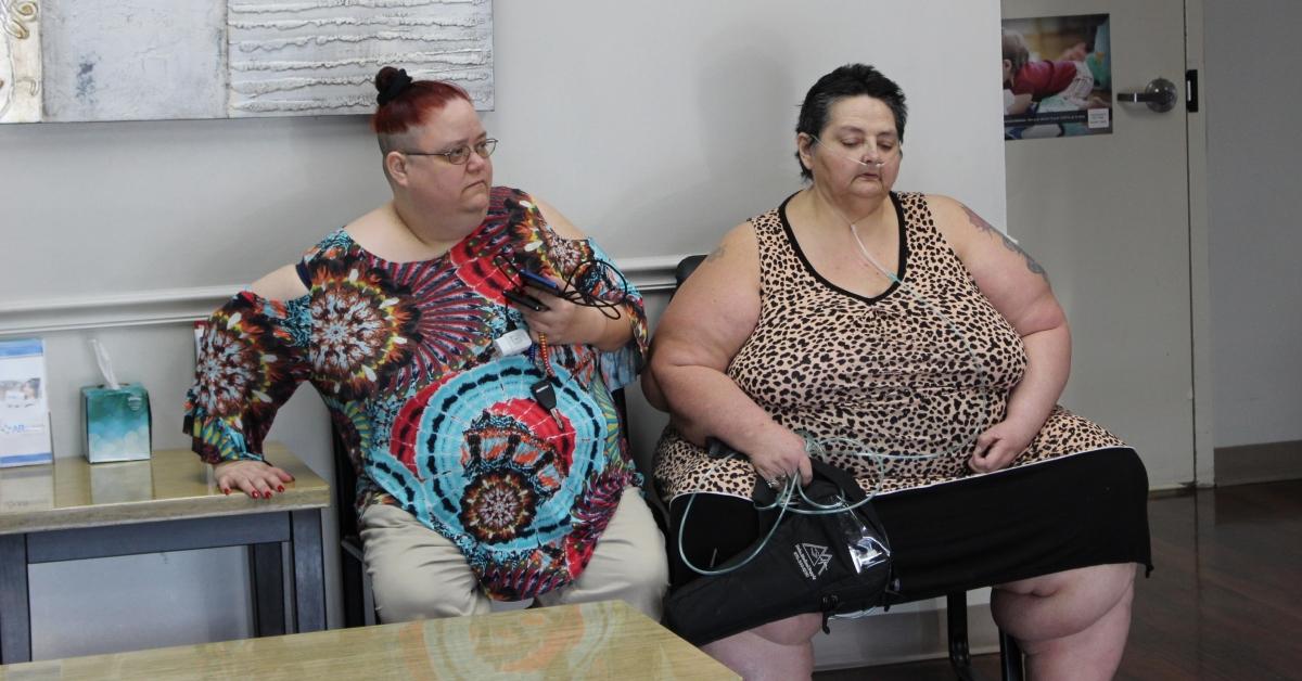 Rose Perrine and her daughter-in-law Sam Kingston in a waiting room