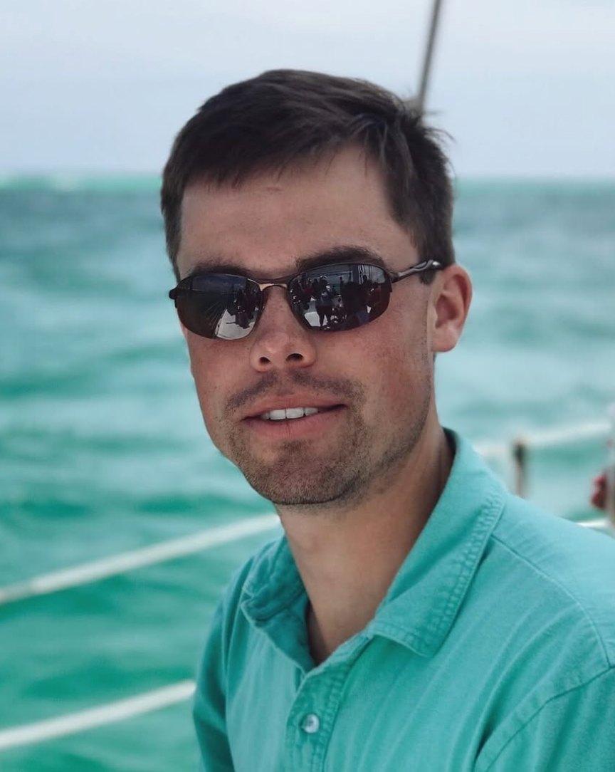 Anne Wilson's brother Jacob on a boat.