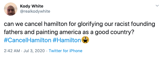 cancel hamilton why