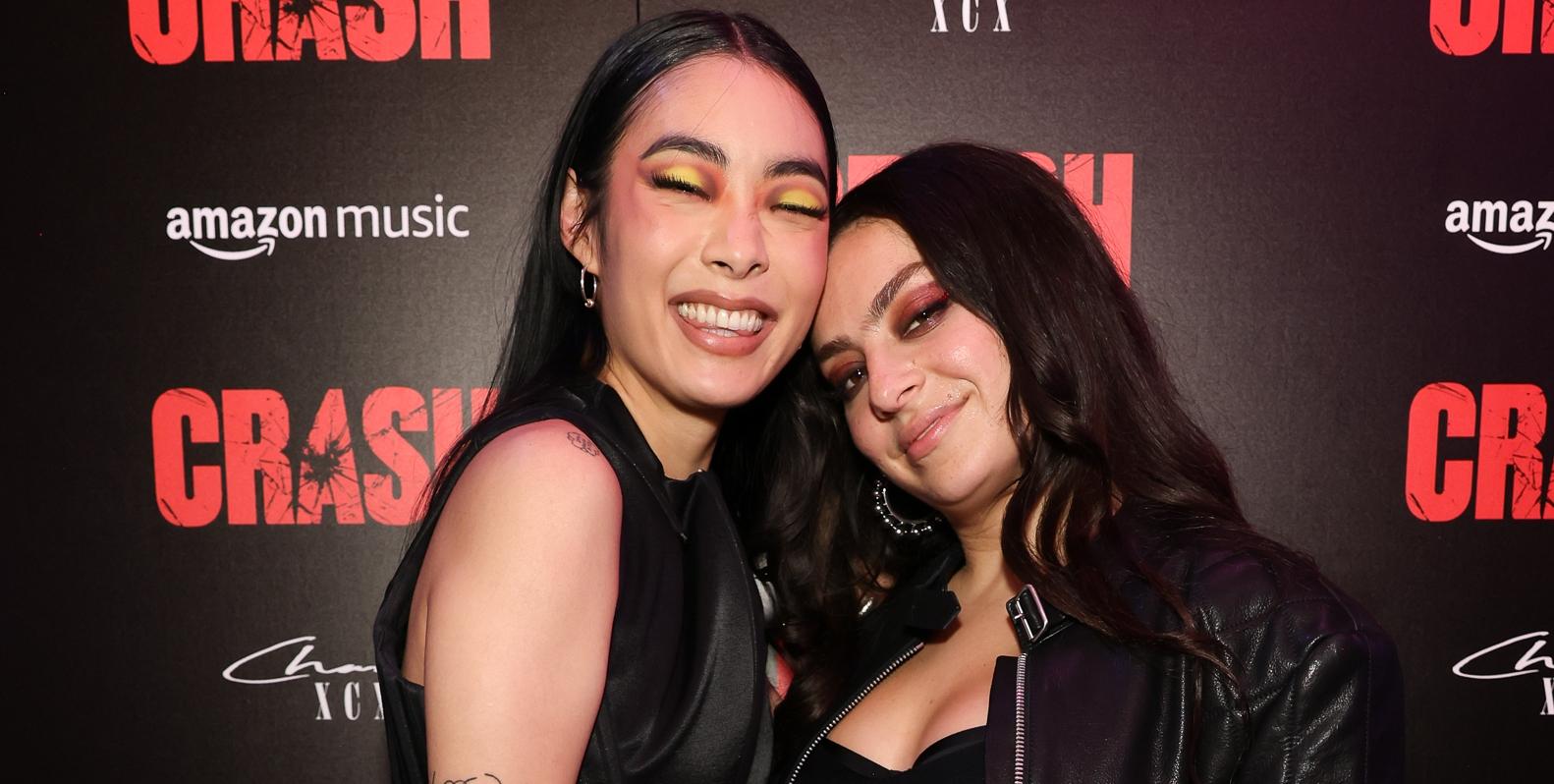 Rina Sawayama and Charli XCX attend Charli XCX Crash album launch party 