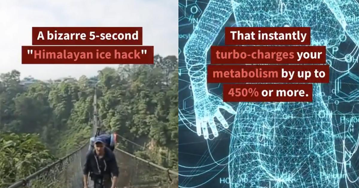 A TikTok (vaguely) discusses the Himalayan ice hack