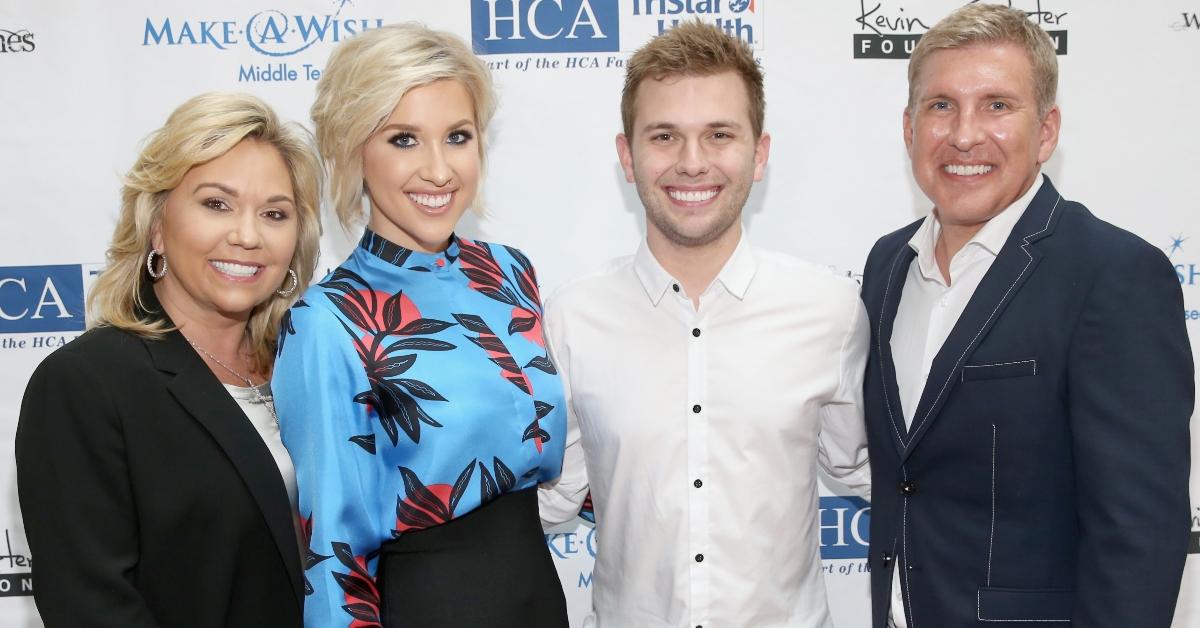 (L-R) Julie Chrisley, Savannah Chrisley, Chase Chrisley and Todd Chrisley from reality show, Chrisley Knows Best, attend the 17th annual Waiting for Wishes celebrity dinner at The Palm on April 24, 2018