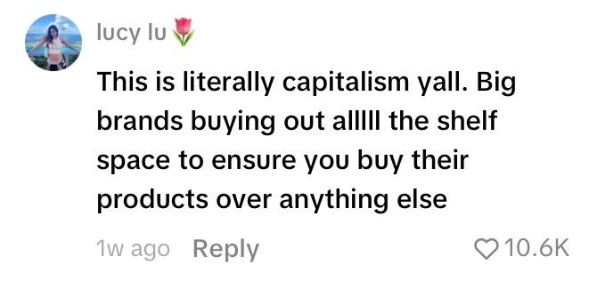 Comment on viral video of guy pointing out just how many different types of toothpastes exist.