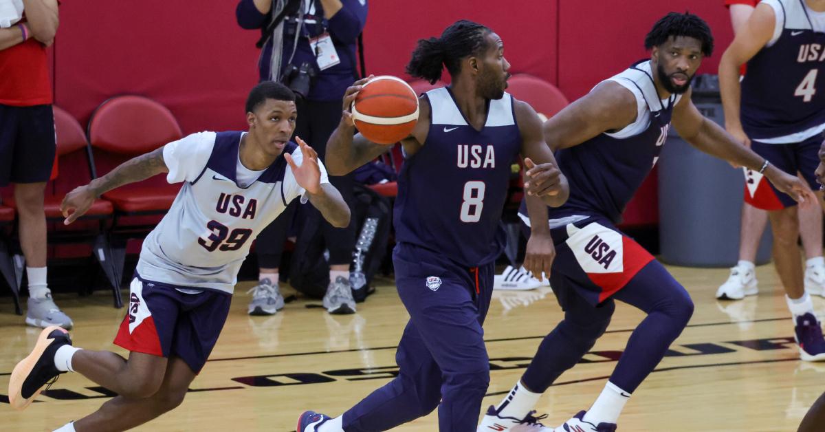 Kawhi Leonard during Team USA practice ahead of the 2024 Summer Olympic Games.