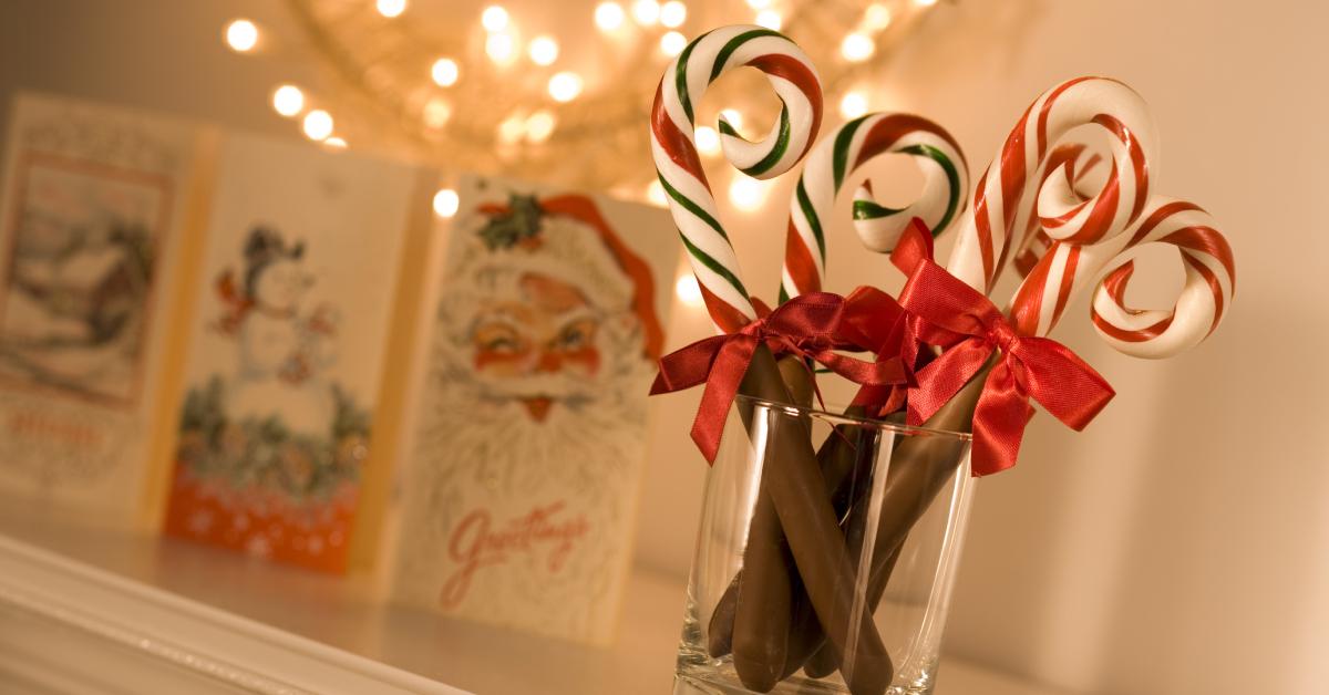 Chocolate-covered candy canes
