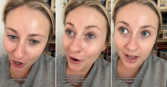 A woman is dreading her email at her new job.