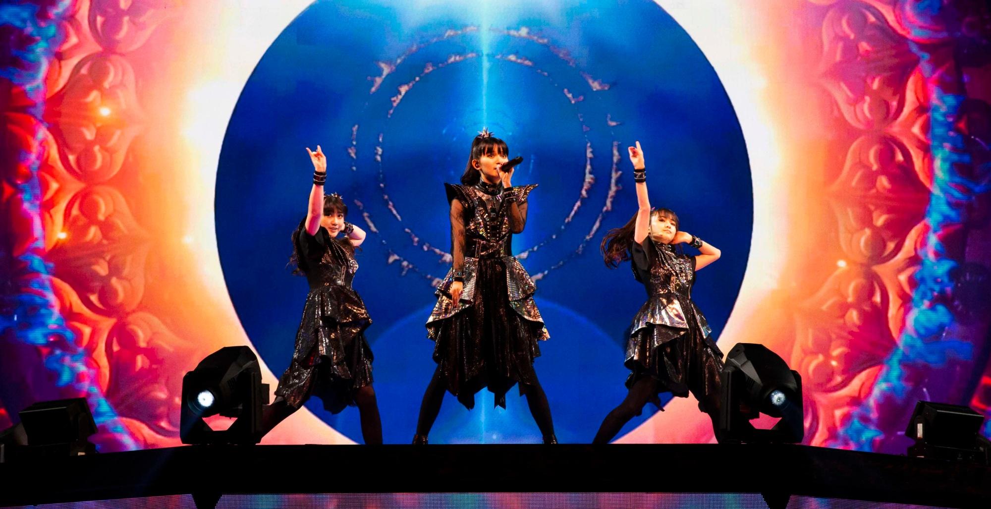 Babymetal performing during the Metal Galaxy World Tour Live 