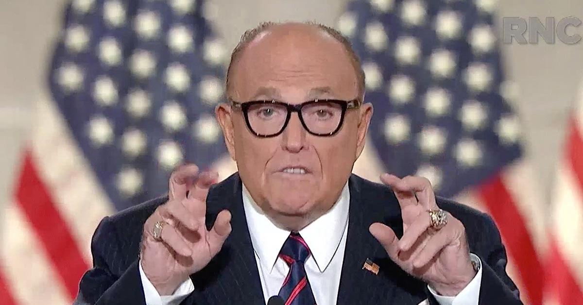 Rudy Giuliani speaking at the 2020 RNC. 