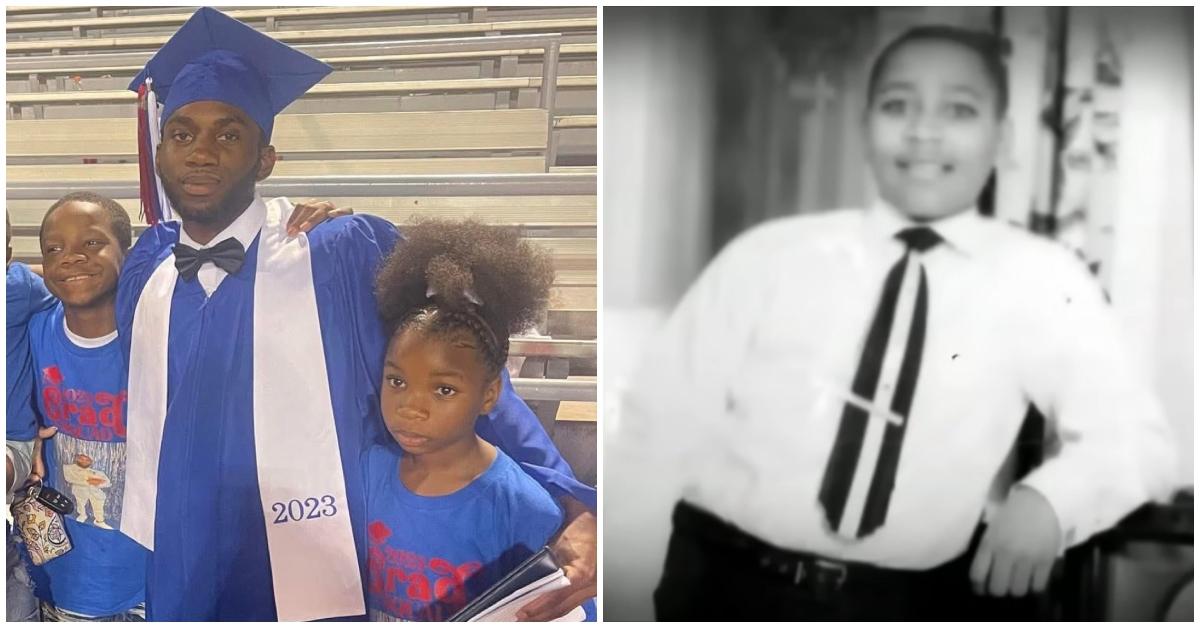 (l-r): Trey Reed with family and Emmett Till