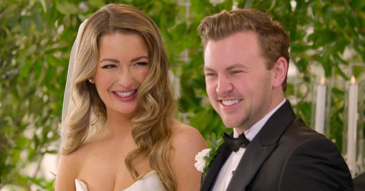 Taylor Haag smiles while looking at a smiling Daniel Hastings on their wedding day during Season 8 of 'Love Is Blind.'