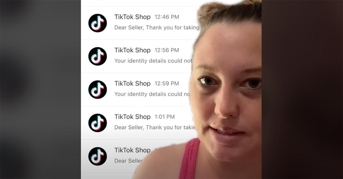 A woman explains issues with the TikTok Shop verifications