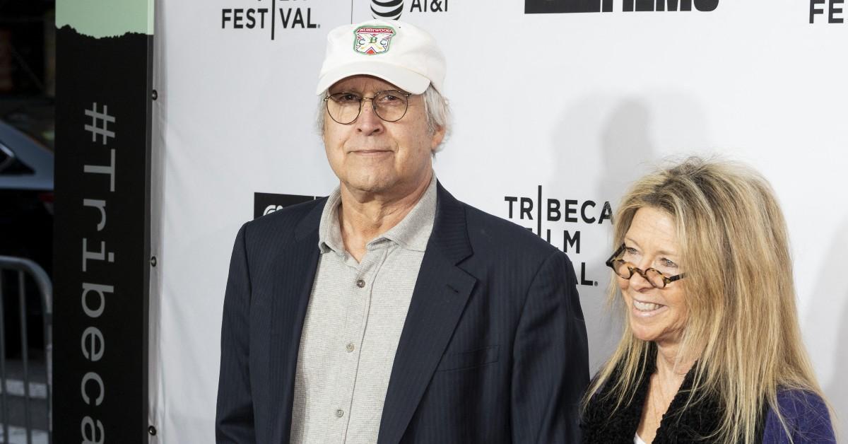 Chevy Chase with his wife at a film festival