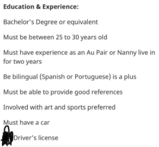 nanny job post