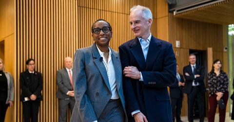 Claudine Gay and her husband on the day she was named Harvard president.