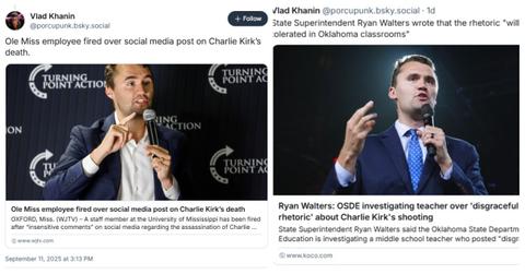 People Are Getting Fired for Their Charlie Kirk Posts