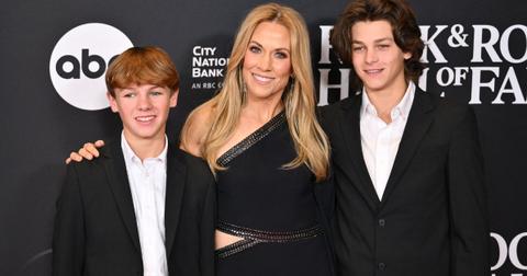Sheryl Crow and her sons Wyatt and Levi arrive for the 38th Annual Rock & Roll Hall of Fame Induction Ceremony