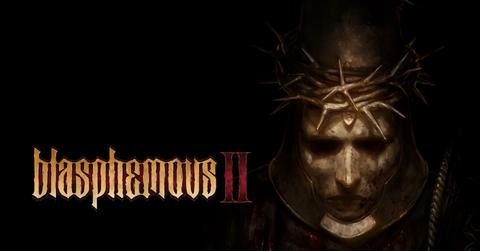 'Blasphemous II' Key art of Penitent One with a crown of thorns on its head.