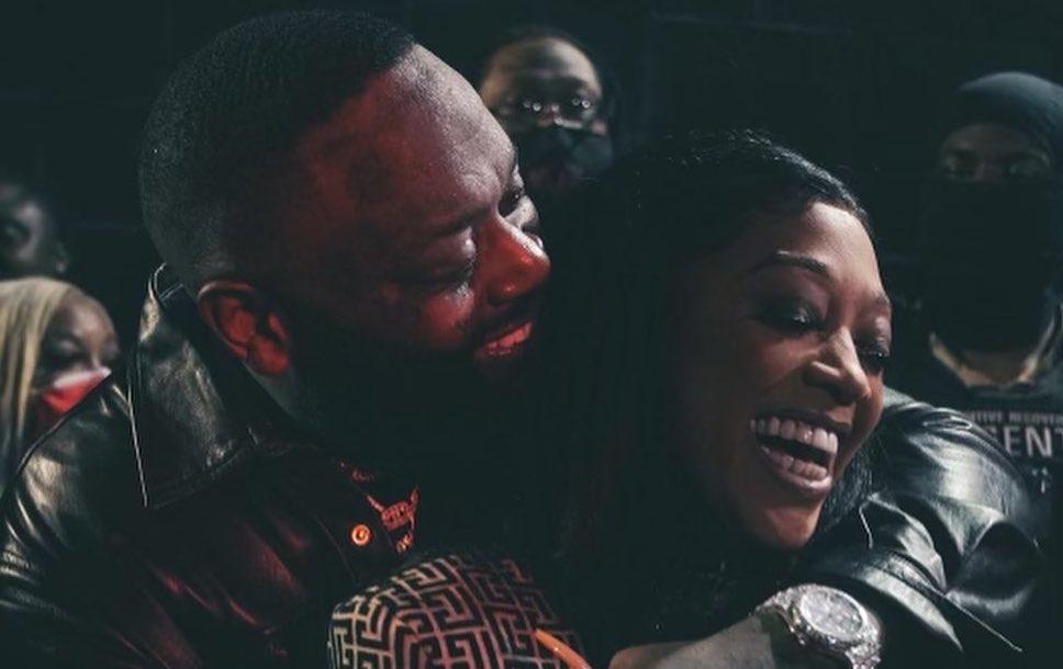 trina and rick ross at rap snacks launch