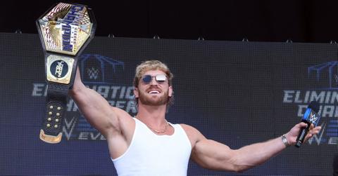 Logan Paul at a WWE press conference in 2024.