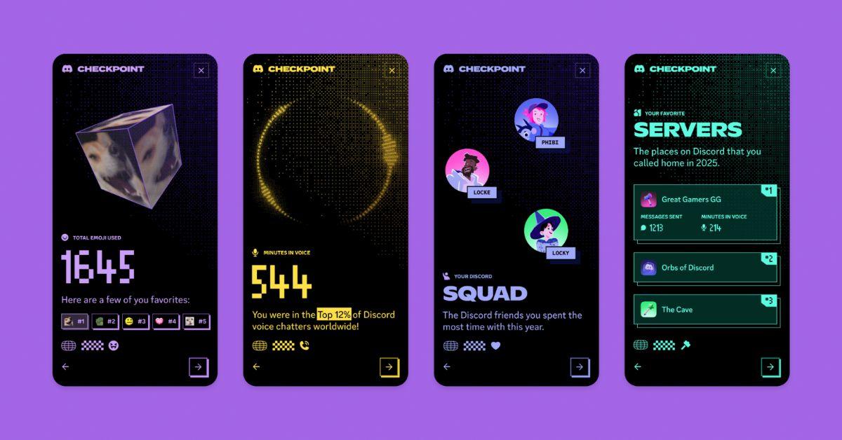 Images of the Discord Checkpoint screens on a phone. 