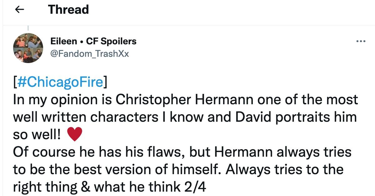 A tweet about Christopher Herrmann