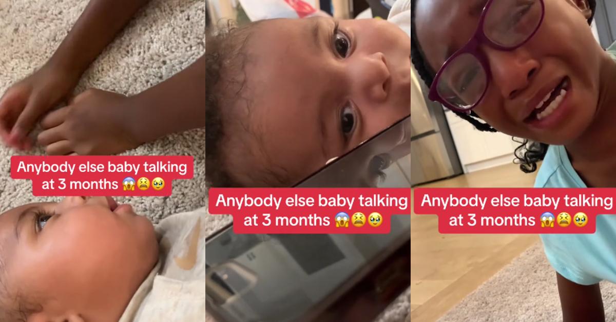 Mom Records Baby Talking at 3 Months, Older Sister Is Gagged