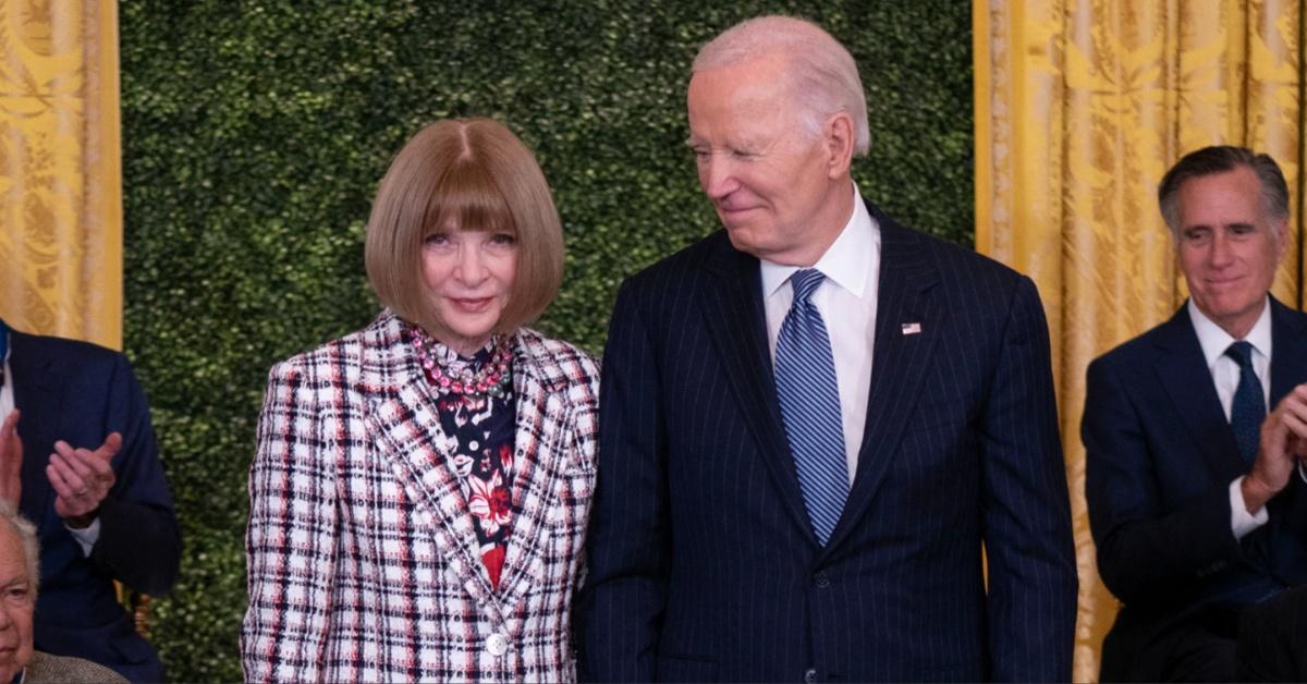 Anna Wintour and President Joe Biden at the Medal of Freedom ceremony in 2025.