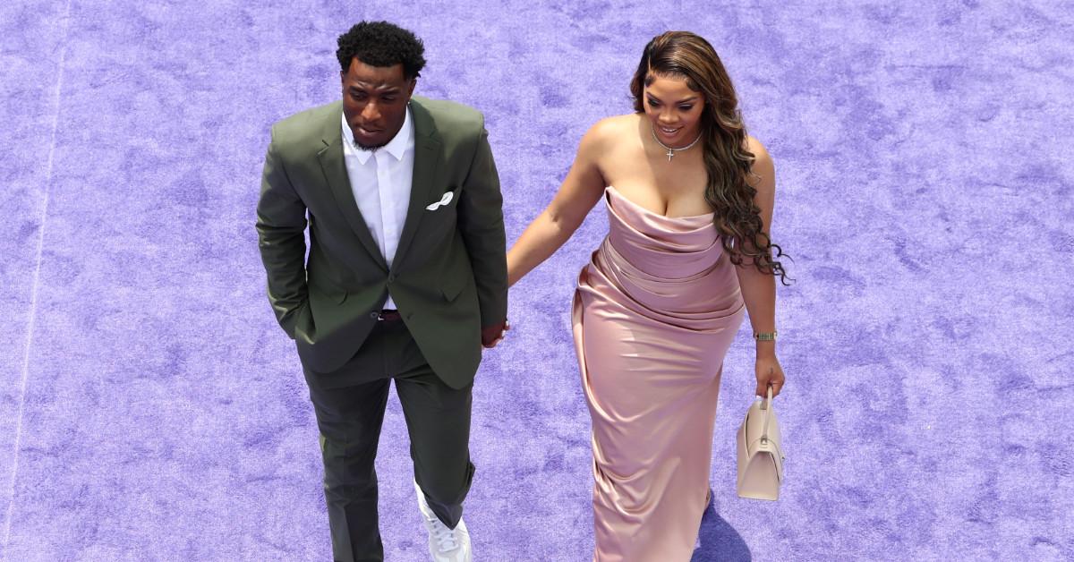 Tim Anderson and wife Bria attend the MLB All-Star Red Carpet Show on Tuesday, July 13, 2021, in Denver, Colo.