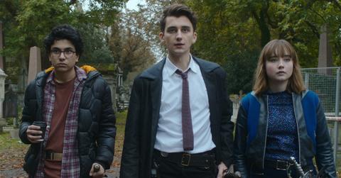 (L-R) Ali Hadji-Heshmati as George Karim, Cameron Chapman as Anthony Lockwood, and Ruby Stokes as Lucy Carlyle