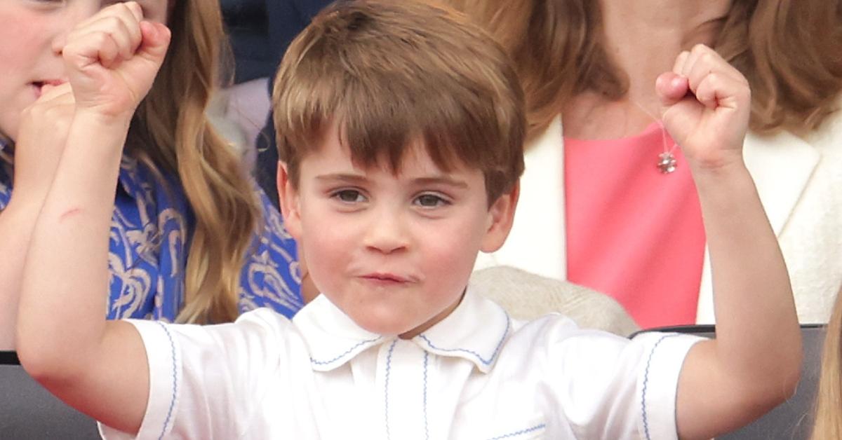 Prince Louis cheering