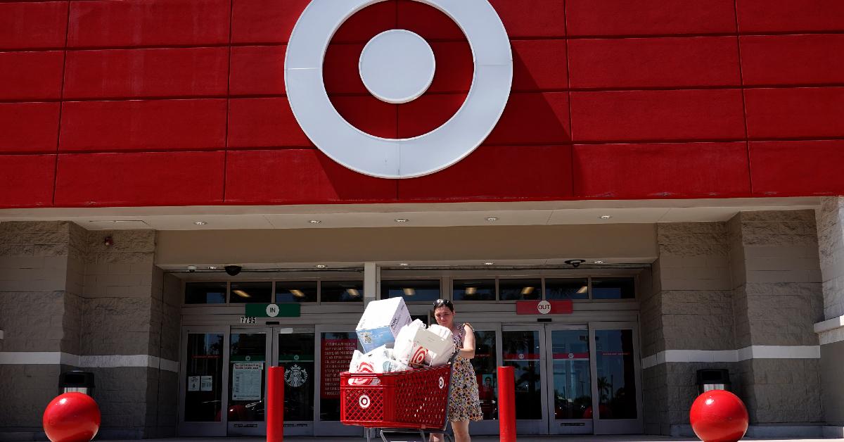 Target Concrete Ball Rolls Through Parking Lot After Hit by Car