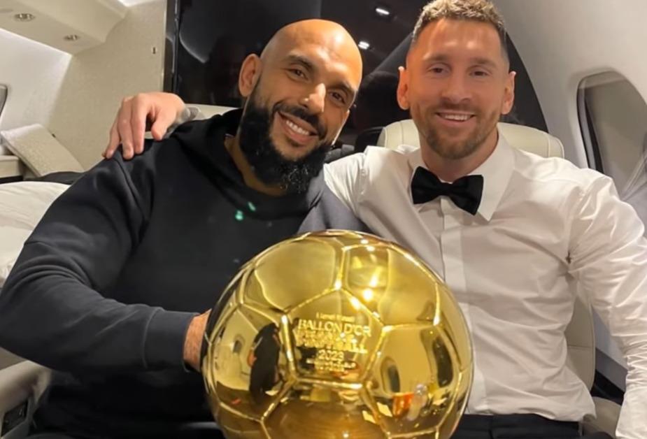 Lionel Messi and his bodyguard, Yassine Chueko