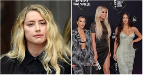 (l-r): Amber Heard, Kourtney Kardashian, Khloe Kardashian, and Kim Kardashian