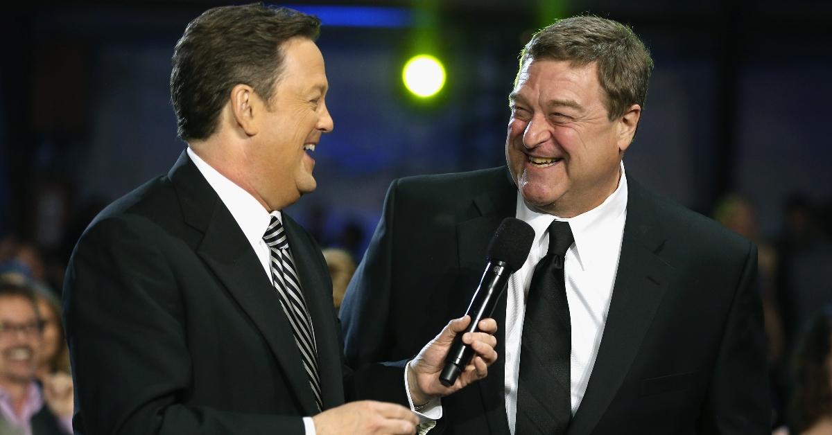 Host Sam Rubin and actor John Goodman attend the 18th Annual Critics' Choice Movie Awards held at Barker Hangar on Jan. 10, 2013