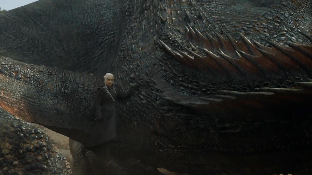 Daenerys on Drogon's back in 'Game of Thrones'