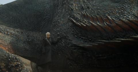 Daenerys on Drogon's back in 'Game of Thrones'