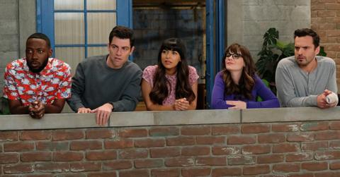 (L-R) Winston (Lamorne Morris), Schmidt (Max Greenfield), Cece (Hannah Simone), Jessica (Zooey Deschanel), and Nick (Jake Johnson) during the series finale of 'New Girl.'