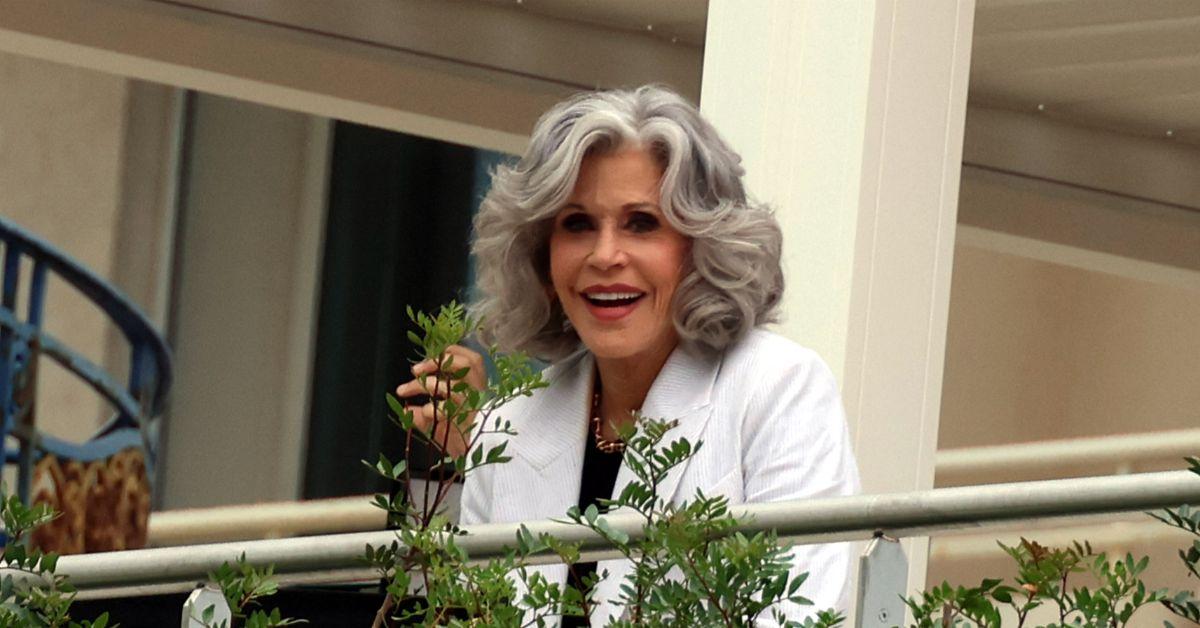 Jane Fonda sighted at the balcony of Loreal Paris at Hotel Martinez in Cannes