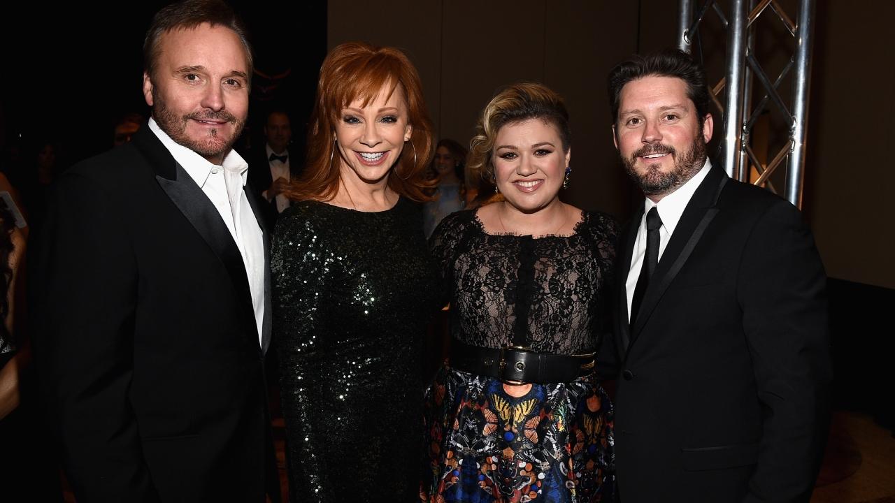 narvel and brandon blackstock, reba mcentire, kelly clarkson