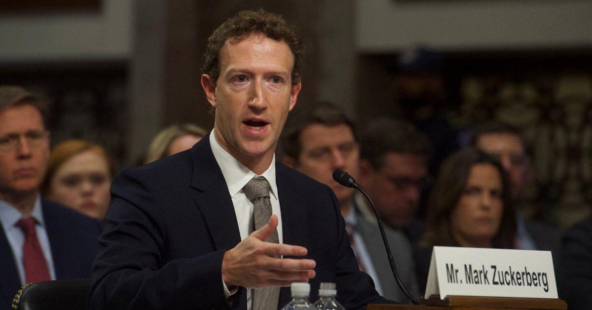 Mark Zuckerberg testifying in front of Congress in 2023. 